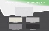 SunBloc APAGÓN STYLE III SB9000/SB9100 › windowshades › fabric... · gy S a v i n g 411 S. Pearl St. Spiceland, IN 47385 | 765.987.7999 | 800.238.7999 draperinc.com | Updated: