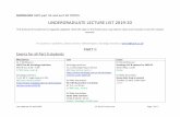 UNDERGRADUATE LECTURE LIST 2019-20 · Last updated: 22 April 2020 17-18 UG Lecture List Page 1 of 17 SOCIOLOGY HSPS part IIA and part IIB TRIPOS UNDERGRADUATE LECTURE LIST 2019-20