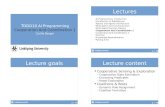 Lectures - Department of Computer and Information Science ...TDDD10/lectures/2014/06... · TDDD10 AI Programming Cooperation And Coordination 1 Cyrille Berger 2 / 78 Lectures 1AI