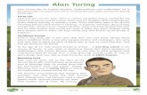 Alan Turing - buckstoneprimary.files.wordpress.com...Alan Turing was an English scientist, mathematician and codebreaker. He is best known for his important role in cracking German