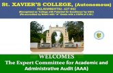 WELCOMES - St. Xavier's College, Palayamkottaistxavierstn.edu.in › iqac › audit › Pre-NAAC_Fr.Principal's_PPT_10_01_… · • Internship in MSW, MCA, B.Com., BBA, B.Com.,(Corporate