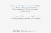 State of the Department of Medicine Faculty, Resident and ......Audit, Compliance and Enterprise Risk Management Committee GRMA, 2013-2014 Chair Audit, Compliance and Enterprise Risk