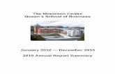 The Monieson Centre Queen’s School of Business · 2017-02-16 · The Centre increased its outreach to the Queen’s, Kingston and Eastern Ontario communities in 2010, hosting three