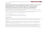 Opportunities to Integrate Prevention Into the …...Research Opportunities to Integrate Prevention Into the Chiropractic Clinical Encounter: A Practice-based Research Project By the