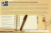 Invitational Summer Institute · Invitational Summer Institute BAWP’s Annual Invitational Summer Institute is an opportunity to look closely at your own writing and student writing,