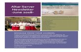 Altar Server Newsletter -June 2018- · Altar Server Newsletter -June 2018-your service and dedication to God and Holy Family Church! MESSAGE FROM YOUR LEADERS: Happy Summer! Finishing