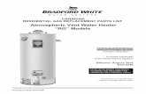 Atmospheric Vent Water Heater “RG” Models · 2019-10-11 · Atmospheric Vent Water Heater “RG” Models Includes Hydrojet® Total Performance System Effective: August, 2019