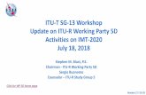 ITU-T SG-13 Workshop Update on ITU-R Working Party 5D ...€¦ · future ‘mm wave’ spectrum (WRC-19) within the IMT overall spectrum portfolio. •IMT-2020 and 5G requires spectrum