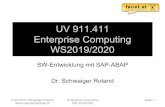 UV 911.411 Enterprise Computing WS2019/2020 · 2019-10-02 · © 2019Dr. Schwaiger Roland Seite 1 Enterprise Computing WS 2019/2020 UV 911.411 Enterprise Computing WS2019/2020 SW-Entwicklung