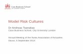 Model Risk Cultures - actuaries.chb9f3124e... · Davos, 5 September 2014 . Acknowledgments M Bruce Beck, Warnell School of Forestry and Natural ... Model may inform some decisions