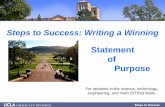 Steps to Success: Writing a Winning - University of Utahcashdan/tig/advsopstem.pdf · Steps to Success Becoming a Scientist Avoid Childhood Kindergarten-High School Your Research