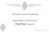 New Junior Cycle Information for Parents...2016 Science & Business Studies 2019 2017 Gaeilge, MFL, Art, Wellbeing 2020 2018 Maths, Home Ec, Music History, Geography 2021 2019 Technology