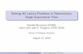 Solving All Lattice Problems in Deterministic Single ... › ~daniele › papers › Voronoi-slides.pdf · Key to many algorithmic applications Cryptanalysis, Coding Theory, Integer