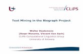 Text Mining in the Biograph Project · 2 Context • The BIOGRAPH project aims at: - Assisting researchers in ranking candidate disease causing genes by putting forward a new methodology
