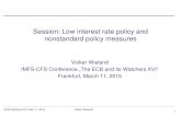 Session: Low interest rate policy and nonstandard policy measures · 2015-03-16 · 7 ECB Watchers XVI, Mar 11, 2015 Volker Wieland • Policy actions: MRO 5bp, deposit rate -20 bp.