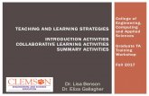 Sciences INTRODUCTION ACTIVITIES COLLABORATIVE LEARNING ... · syllabus. Ask things such as due dates for homework and projects, grading policies, attendance policies, exam dates