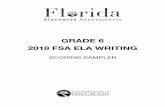 GRADE 6 2018 FSA ELA WRITING...material and/or prompt language that dominates the response to the point that original writing is not recognizable or sufficient. Florida Department