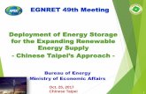 EGNRET 49th Meeting Deployment of Energy …...1 Deployment of Energy Storage for the Expanding Renewable Energy Supply - Chinese Taipei’s Approach -EGNRET 49th Meeting Oct. 25,