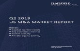 Q2 2019 US M&A MARKET REPORT - Clairfield International · 2019-09-02 · Q2 2019. US M&A MARKET REPORT. INSIDE : Capital market trends Key economic metrics Sector activity Private