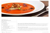 TOMATO and RED PEPPER SOUP - Daniel Boulud€¦ · TOMATO and RED PEPPER SOUP HEAT THE OIL IN A LARGE POT OVER MEDIUM HEAT. Add the onions, fennel, celery, red pepper, garlic and