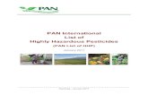 PAN International List of Highly Hazardous Pesticides (PAN List … -Jan 2011.pdf · PAN International list of Highly Hazardous Pesticides - PAN Germany for PAN International - 01/2011