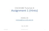 CSCI4180 Tutorial-4 Assignment 1 (Hints) - GitHub Pages · 2019-12-18 · CSCI4180 Tutorial-4 Assignment 1 (Hints) ZHANG, Mi mzhang@cse.cuhk.edu.hk Oct. 15, 2015 10/15/2015 CSCI4180