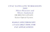 CPAC SATELLITE WORKSHOPS 2009 Micro-Reactors and Micro ... › cpac › Activities... · CPAC SATELLITE WORKSHOPS 2009 Micro-Reactors and Micro-Analytical DR BRUNO LENAIN Kaiser Optical