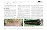 AGR-54: Aerifying and Dethatching Lawns - Franklin County · the healthiest lawn possible without excessive thatch buildup. (Most cool-season lawns only require 2 to 3 lbs of nitrogen/1000