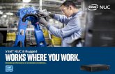 Intel® NUC 8 RuggedWorks Where You Work. · Intel® NUC 8 Rugged. Works where you need it to. FEATURES • Intel® Celeron® processor • Fanless and ventless design • Minimal