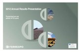 Producing iron ore pellets for 35 years - Ferrexpo · 2014-03-09 · Producing iron ore pellets for 35 years 2012 Annual Results Presentation. ... publicly announce the result of