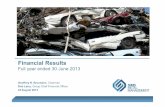 FY13 Results Presentation v13 - Amazon S3Full+Year...SRS e-recycling from lower non-ferrous and precious metals prices Lower sales margins in UK Metals-2 75 56 124 37 62-19 68-20 20