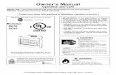 Owner’s Manual - Wood Stoves · 2015-11-12 · B. Creosote (Chimney) Cleaning 15 C. Grate 16 D. Glass Cleaning 16 E. Ash Removal 16 F. Refractory/Firebrick 16 5 Troubleshooting