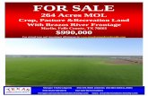 FOR SALE - Amazon S3 Acres River Fro… · SALE 264 Acres MOL – Crop, Pasture and Recreation Land With Brazos River Frontage Marlin, Falls County, TX 76661 Morgan Tindle (Agent)