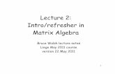 Lecture 2: Intro/refresher in Matrix Algebranitro.biosci.arizona.edu › workshops › GIGA › pdfs › Liege-2011-Matric… · 1 Lecture 2: Intro/refresher in Matrix Algebra Bruce