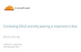 Combating DDoS and why peering is important in Asia · Combating DDoS and why peering is important in Asia Marty Strong HKNOG 2.0 - Hong Kong 14th September 2015. ... Combating DDoS