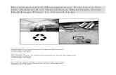 Recommended Management Practices for the Removal of ...hazardous materials before the demolition of a structure is necessary to protect human health and the environment. The removal