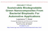 PROJECT TITLE: Sustainable Biodegradable Green Nanocomposites …€¦ · Research Team PI: Lawrence T. Drzal1 Co- PIs: Amar K. Mohanty2 ,Manjusri Misra1 Senior Personnel: Satish