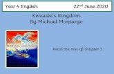 Kensuke’s Kingdom By Michael Morpurgo · Yesterday evening, on the 28th of July, a boy named Michael fell overboard from a boat named ‘The Peggy Sue’, somewhere in the Coral
