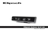 Klipsch Gallery G-17 Airstatic.highspeedbackbone.net/pdf/Klipsch Gallery G17 Air...your iPhone, iPad or iPod touch to the G-17 Air (iOS 4.2 or later required in these devices). The