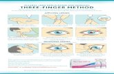 SCLERAL LENS APPLICATION AND REMOVAL THREE-FINGER … · lift the edge of lens with your other hand and remove the lens. Center the lens on your thumb and index and middle fingers.