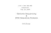 Genome Sequencing DNA Sequence ... Genome Sequencing & DNA Sequence Analysis M Ch. 3 DNA Sequence Comparison