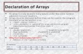 Declaration of Arraysweb.cse.ohio-state.edu/~reeves.92/CSE2421au12/SlidesDay10.pdfInitializing Arrays The initializing values are enclosed within the curly braces in the declaration