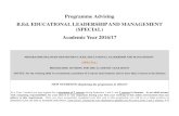 Programme Advising B.Ed. EDUCATIONAL LEADERSHIP AND ... EDLM... · Academic Year 2016/17 PROGRAMME DELIVERY DEPARTMENT: B.ED. EDUCATIONAL LEADERSHIP AND MANAGEMENT (SPECIAL) PROGRAMME