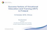 Success factors of Vocational Education and Training (VET ... · 2.Second national language 3.Foreign language 2. Mathematical and natural scientific competence, 9 cp, (3 cp optional)
