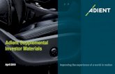 Adient Supplemental Investor Materials/media/Files/A/Adient-IR/reports-and... · 3 Adient –Improving the experience of a world in motion Executive summary Leading competitive position