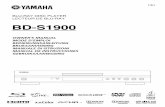 BD-S1900 - Yamaha · bd-s1900 quick pure direct blu-ray disc player lecteur de blu-ray bd-s1900 owner’s manual mode d’emploi bedienungsanleitung bruksanvisning manuale di istruzioni