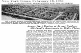 New York Times, February 18, 1951 Plan of Bryant Gardens ... · New York Times, February 18, 1951 Plan of Bryant Gardens, $4,000,000 apartment community for 420 families under construction