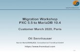 Migration Workshop PXC 5.5 to MariaDB 10 - FromDual · 2012 – Percona XtraDB Cluster 5.5/Galera v2 2013 – MySQL 5.6/Galera v3 2013 – MariaDB Galera Cluster 5.5/Galera v2 2013