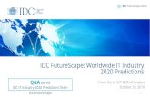 IDC FutureScape: Worldwide IT Industry 2020 Predictions€¦ · Industry Apps ExplosionBy 2023, over 500 million digital apps and services will be developed and deployed using cloud-native