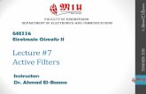Lecture #7 Active Filters - BU › portal › uploads › Engineering, Shoubra... · Lecture #7 Active Filters Instructor: Dr. Ahmad El-Banna Faculty of Engineering Department of